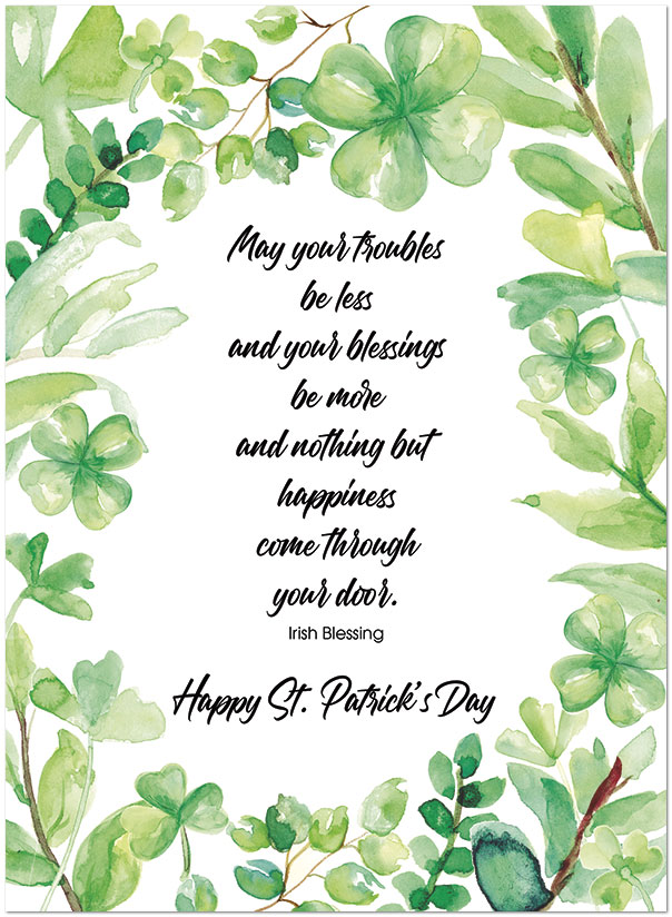 Select a verse or write your own. Watercolor Clovers D2298U-Y